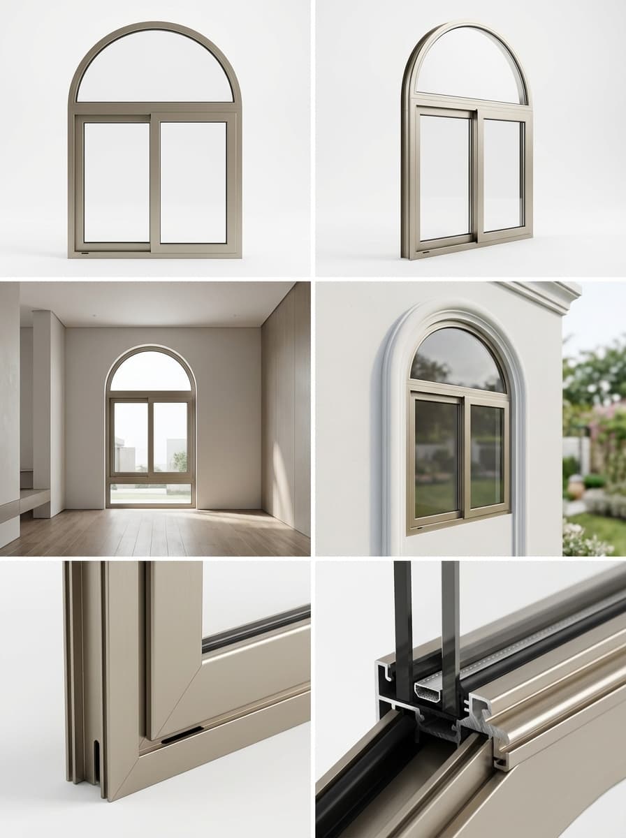 Arc window with soft curves and abundant light