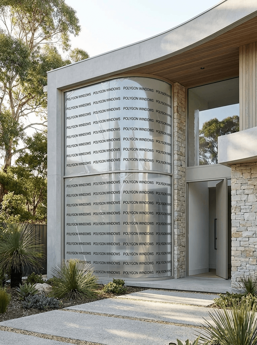 Curved fixed window as an architectural feature