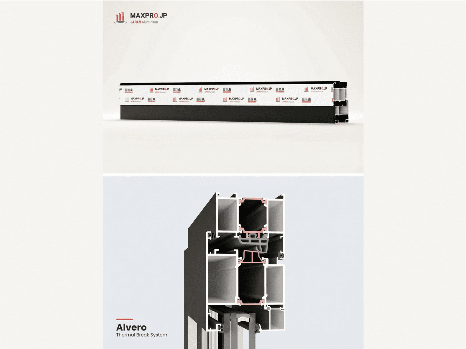 Aluminium profile and thermal break cross-section — engineering detail